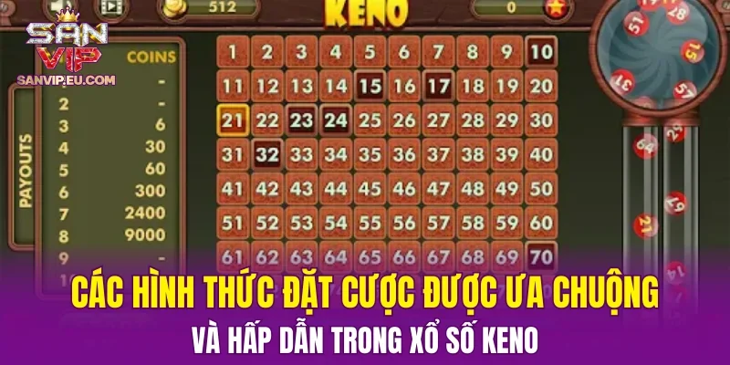 Các hình thức đặt cược được ưa chuộng và hấp dẫn trong xổ số Keno