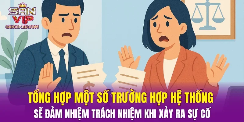 Tổng hợp một số trường hợp hệ thống sẽ đảm nhiệm trách nhiệm khi xảy ra sự cố